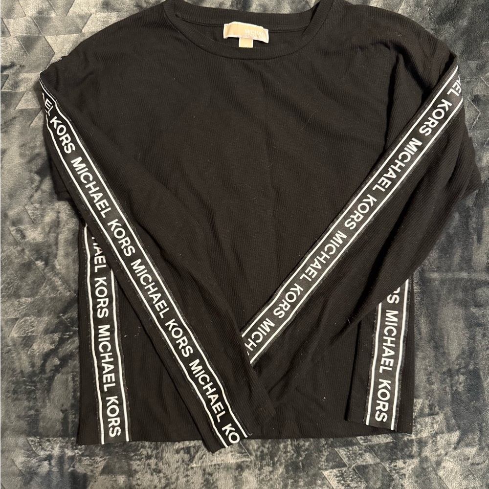 Michael Kors Black Logo Sleeve Top